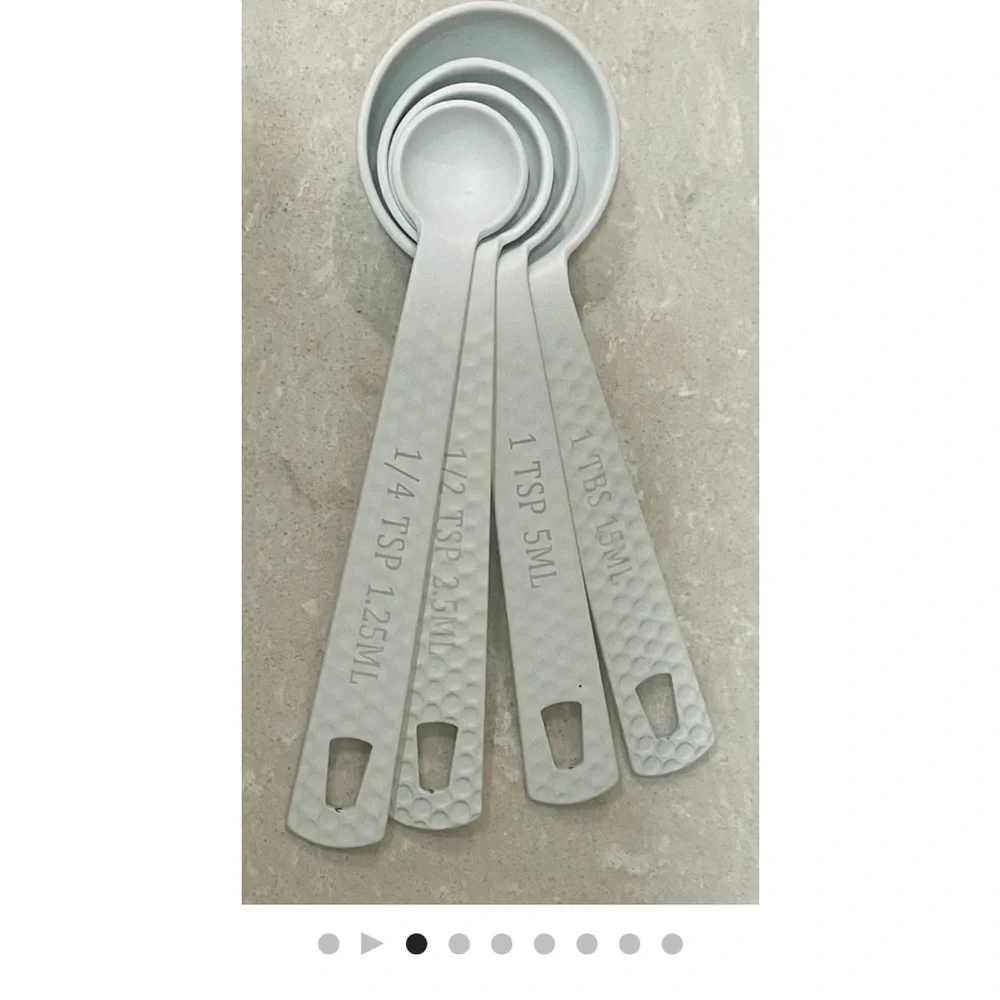 NEW Measuring spoons, white steel textured measuring spoons, kitchen utensils! - Picture 5 of 11